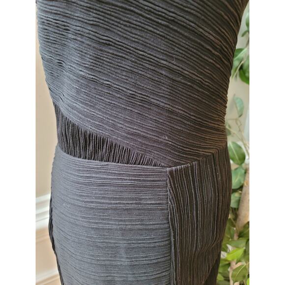 CATO Pleated Dress Women's Medium Black Sleeveless Round Neck Shift Dress - Picture 3 of 13